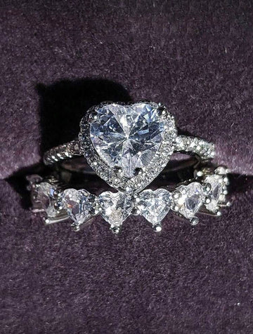 Heart Shaped Diamond Ring Set