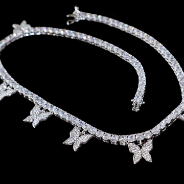 Butterfly Charm Tennis Necklace