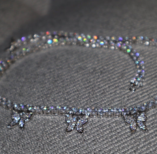 Butterfly Charm Tennis Necklace